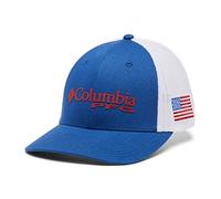 Columbia Unisex PFG Mesh Ball Cap, Mountain Blue/Us Flag, S/M, Mountain Blue/Us Flag, S/M