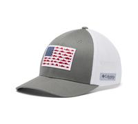 Columbia Unisex PFG Mesh Fish Flag Ball Cap, Titanium/White, S/M