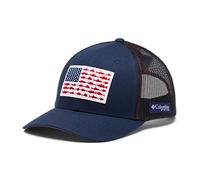 Columbia Unisex Pfg Mesh Snap Back Fish Flag Ball Cap, Collegiate Navy, Sunset Red, One Size