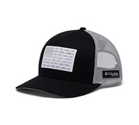 Columbia Unisex's PFG Fish Flag Mesh Snap Back-Low Cap, Black/Cool Grey, One Size