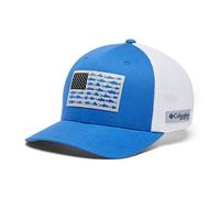 Columbia Unisex's PFG Mesh Ball Cap, Vivid Blue/White/US Fish Flag, S/M