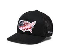 Columbia Unisex's PFG Statetriot Mesh Ball Cap, Black/USA Patch, S-M