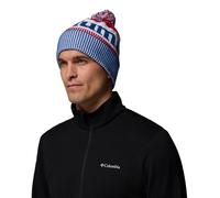 Columbia Unisex's Polar Powder Iii Beanie Cold Weather Hat, Mountain Blue/Mountain Red/White, One Size