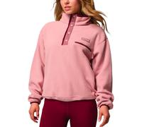 Columbia - Women's half-pressured Fleeces - Helvetia II Cropped Half Snap Fleece Eraser Pink Fig Rich Wine for Women - Size XS Pink