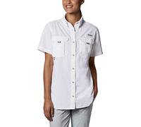 Columbia Women’s PFG Bahama Short Sleeve Shirt, White, X-Large
