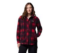 Columbia Women's Benton Springs Shirt Jacket 2, Fleece Jacket, Mountain Red Omblur Tonal, XL