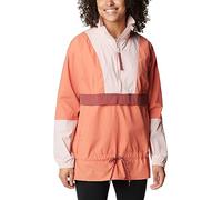 Columbia Women's Boundle Short Sleeve Trek Anorak Lightweight Windbreaker, Faded Peach, Dusty Pink, Beetroot, L