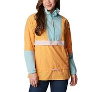 Columbia Women's Boundle Short Sleeve Trek Anorak Lightweight Windbreaker, Sunset Peach, Aqua Haze, Dusty Pink, XS