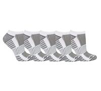 Columbia Women's Cropped Crew Pique Footbed Socks, White/Grey Logo, 3.5-9 UK (Pack of 12)