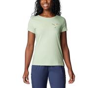Columbia Women's Daisy Days Short Sleeve Graphic Tee T-Shirt, Sage Leaf Heather/Fancy Flyer, XS