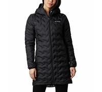Columbia Women's Delta Ridge Long Down Jacket, Puffer Down Jacket, Black, Size S