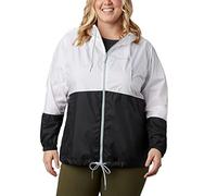 Columbia Women's Flash Forward Windbreaker, Water & Stain Resistant, White/Black, 3X