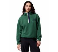 Columbia Women's Helvetia II Cropped Sherpa Half Snap Fleece - Rain Forest/Collegiate Navy/Dark Stone - XL - Green