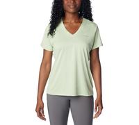 Columbia Women's Hike Short Sleeve V Neck, Sage Leaf Heather, S
