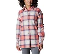 Columbia Women's Holly Hideaway Flannel Shirt, Faded Peach Ombre Tartan, XX-Large