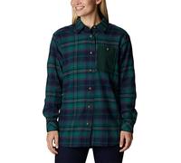 Columbia Women's Holly Hideaway Flannel Shirt Hiking, Spruce Multi Tartan, 1X