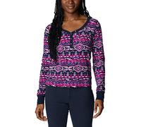 Columbia Women's Holly Hideaway Long Sleeve Top Hiking Shirt, Dark Sapphire 80s Stripe, Medium