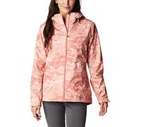Columbia Women's Inner Limits Jacket, Waterproof Rain Jacket, Dark Coral Coastline Print, Size M