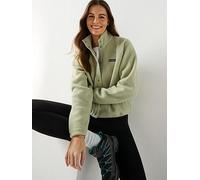 Columbia Womens Jasper Ridge Pebbled Full Snap Fleece, Green, Size L, Women Green