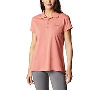 Columbia Women's Lakeside Trail Solid Pique Polo Shirt Dark Coral
