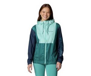 Columbia Women's Lily Basin 2 Jacket, Lightweight Windbreaker Jacket, Spray/Collegiate Navy/River Blue, M