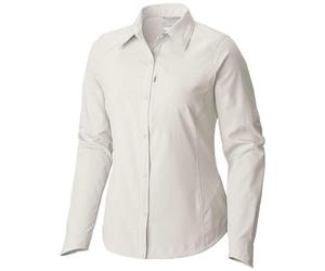 Columbia Women's Longsleeve Button-Up Hiking Shirt, Silver Ridge Long Sleeve Shirt, Nylon, White, Size S, AL7079