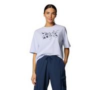 Columbia Women's North Cascades Relaxed Tee, Snowdrift/Floral Emblem, L