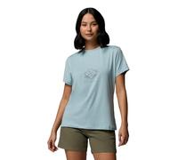 Columbia Women's Parsons Point Short Sleeve Graphic Tee, Short Sleeve T-Shirt, Marine Light Heather/Splattered, X-Small