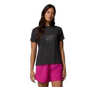 Columbia Women's Parsons Point Short Sleeve Graphic Tee, Short Sleeve T-Shirt, Black Heather/Splattered, Large