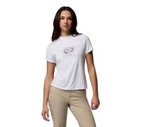 Columbia Women's Parsons Point Short Sleeve Graphic Tee, Short Sleeve T-Shirt, White/Splattered, X-Large