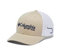 Columbia Women's PFG Logo Mesh Ball Cap-High, Ancient Fossil/Carbon, L/XL