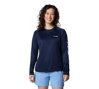 Columbia Women's PFG Tidal Tee II Sun Protection Long Sleeve Shirt, Collegiate Navy/White Logo, Large