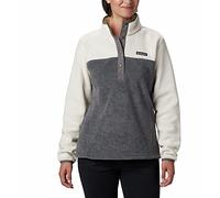 Columbia Women's Plus Size Benton Springs 1/2 Snap Pullover, City Grey Heather/Chalk, 2X