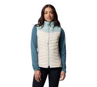 Columbia Women's Powder Pass 3 Hybrid Vest, Puffer Vest Body Warmer, Dark Stone, Crushed Blue, M