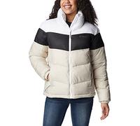 Columbia Women's Puffect Color Blocked Puffer Jacket, Dark Stone, Black, White, M