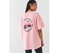 Columbia Womens Rolling Bend Graphic Oversized T-Shirt, Pink, Size Xs, Women Pink