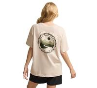 Columbia Women's Rolling Bend Graphic Oversized T-Shirt with Crew Neck & Short Sleeve, 100% Cotton, Holiday and Summer Clothing, Everyday Casual Wear (UK, Alpha, XL, Regular, Regular, Beige)