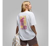 Columbia Women's Oversized T-Shirt – Rolling Bend Graphic, Floral Groove – White XL