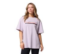 Columbia Women's Rolling Bend Graphic Oversized Tee, Lavender Pearl/First on Trail, L