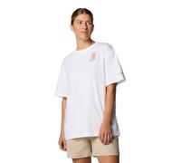 Columbia Womens Rolling Bend Graphic Oversized Tee, White/Floral Fun, S
