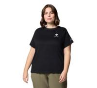 Columbia Women's Rolling Bend Graphic Short Sleeve, Black/Stacked Gem, 3X