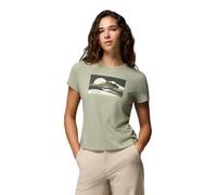 Columbia Women's Ruby Springs Graphic Fitted Short Sleeve, Short Sleeve T-Shirt, Safari Moonlit Hillscape, Large
