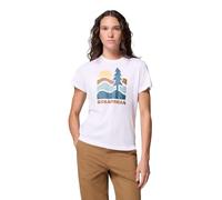 Columbia Women's Ruby Springs Graphic Fitted Short Sleeve, Short Sleeve T-Shirt, White/Get Hiked, Medium