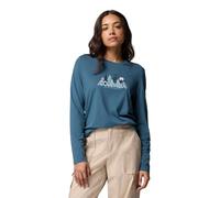 Columbia Women's Ruby Springs Graphic Long Sleeve Tee, Everblue/Colorful Treescape, XXL
