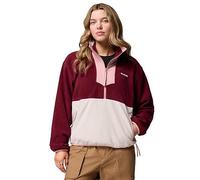 Columbia Women's Sequoia Grove Half Zip Fleece, Fleece Pull Over, Rich Wine, Dark Stone, Eraser Pink, S