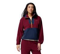 Columbia Women's Sequoia Grove Half Zip Fleece, Fleece Pull Over, Rich Wine, Collegiate Navy, Maple Sugar, L