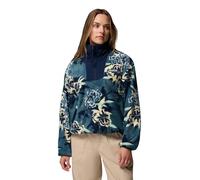 Columbia Women's Sequoia Grove Printed Half Zip, Fleece Pull Over, Everblue Blossoming, X-Small