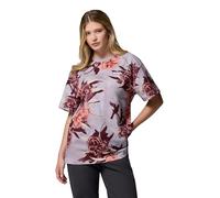 Columbia Women's Sequoia Grove Printed Tee, Short Sleeve T-Shirt, Shale Purple/Blossoming, Medium
