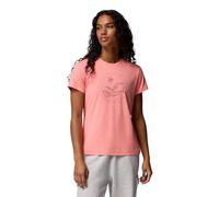 Columbia Women's Sloan Ridge Graphic Short Sleeve Tee, Short Sleeve T-Shirt, Alpenglow/Linear Landscape, Medium