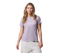 Columbia Women's Sloan Ridge Graphic Short Sleeve Tee, Short Sleeve T-Shirt, Shale Purple, Linear Landscape, XS